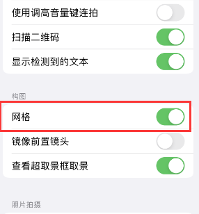 抚宁苹果手机维修网点分享iPhone如何开启九宫格构图功能